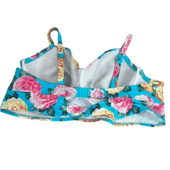 Torrid Bikini Top Blue Floral Underwire Women's Plus SZ 6X Summer Vacation NEW - Picture 6 of 11